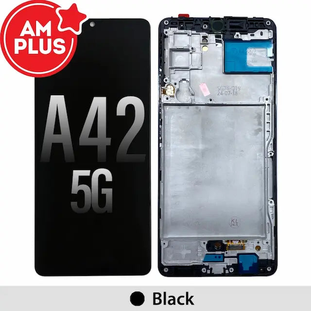Samsung Galaxy A42 5G A426B OLED Screen Replacement Digitizer with Frame-Black (AMPLUS)