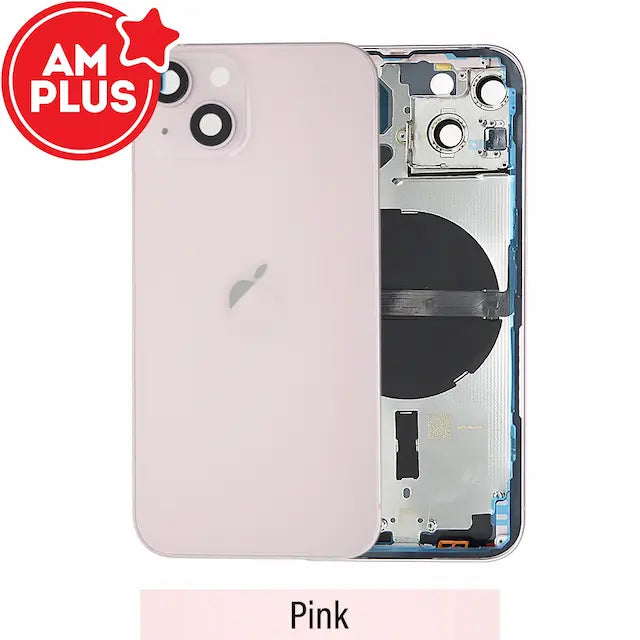AMPLUS Rear Housing with Small Parts for iPhone 13 -Pink