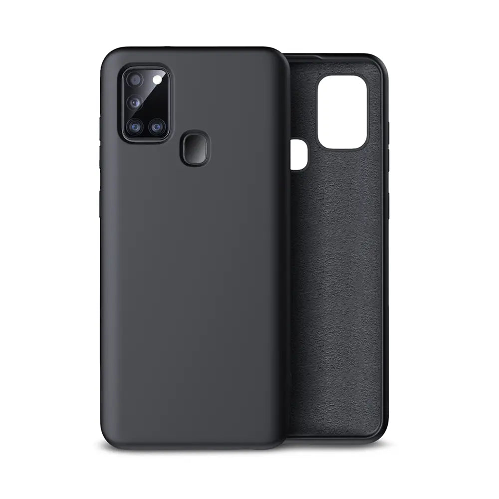 Liquid Silicone Case Cover for Samsung Galaxy A21s-Lavender Grey