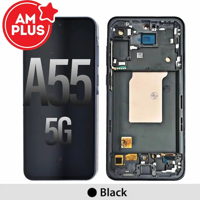 Samsung Galaxy A55 5G A556B AMPLUS OLED Screen Replacement with Frame -Black