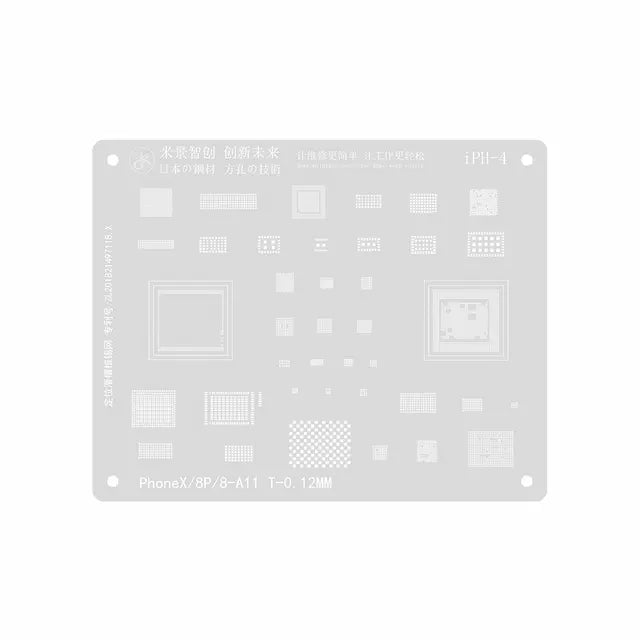 MiJing High Precision BGA Reballing Stencil for iPhone 8 / 8 Plus / X