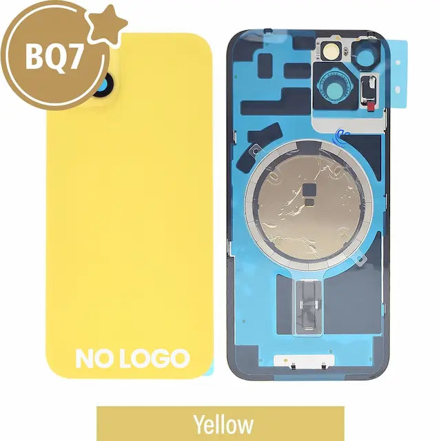 BQ7 Rear Cover Glass with Camera Lens Glass and Magsafe Magnet for iPhone 14 (NO LOGO)-Yellow