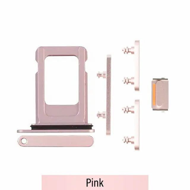 Single SIM Card Tray and Side Button for iPhone 13-Pink