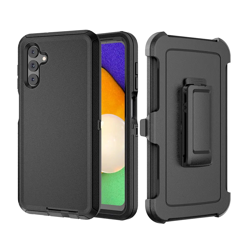 Shockproof Robot Armor Hard Plastic Case with Belt Clip for Samsung Galaxy A14 5G-Black