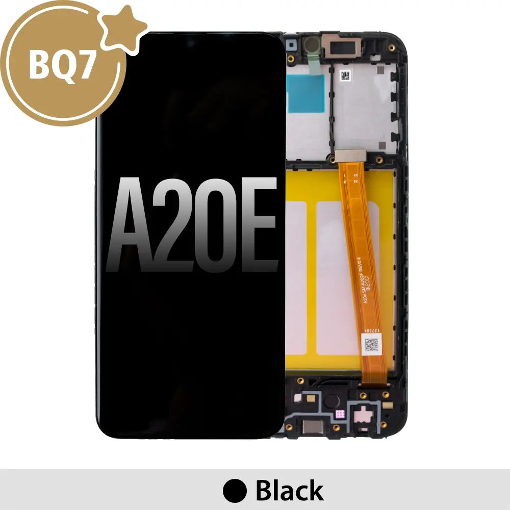 Samsung Galaxy A20e A202F BQ7 LCD Screen Replacement Digitizer with Frame-Black (As the same as service pack, but not from official Samsung)