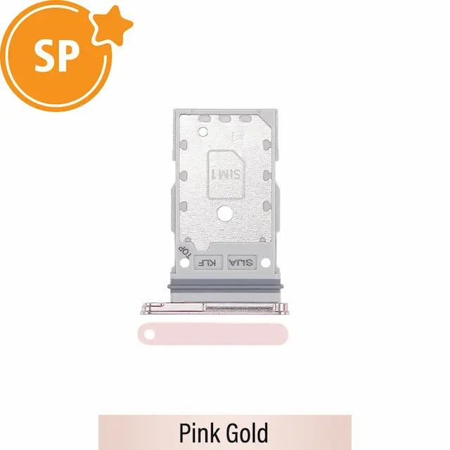 Dual SIM Card Tray for Samsung Galaxy S22 S901B / S22 Plus S906B GH98-47086D (Service Pack)-Pink Gold