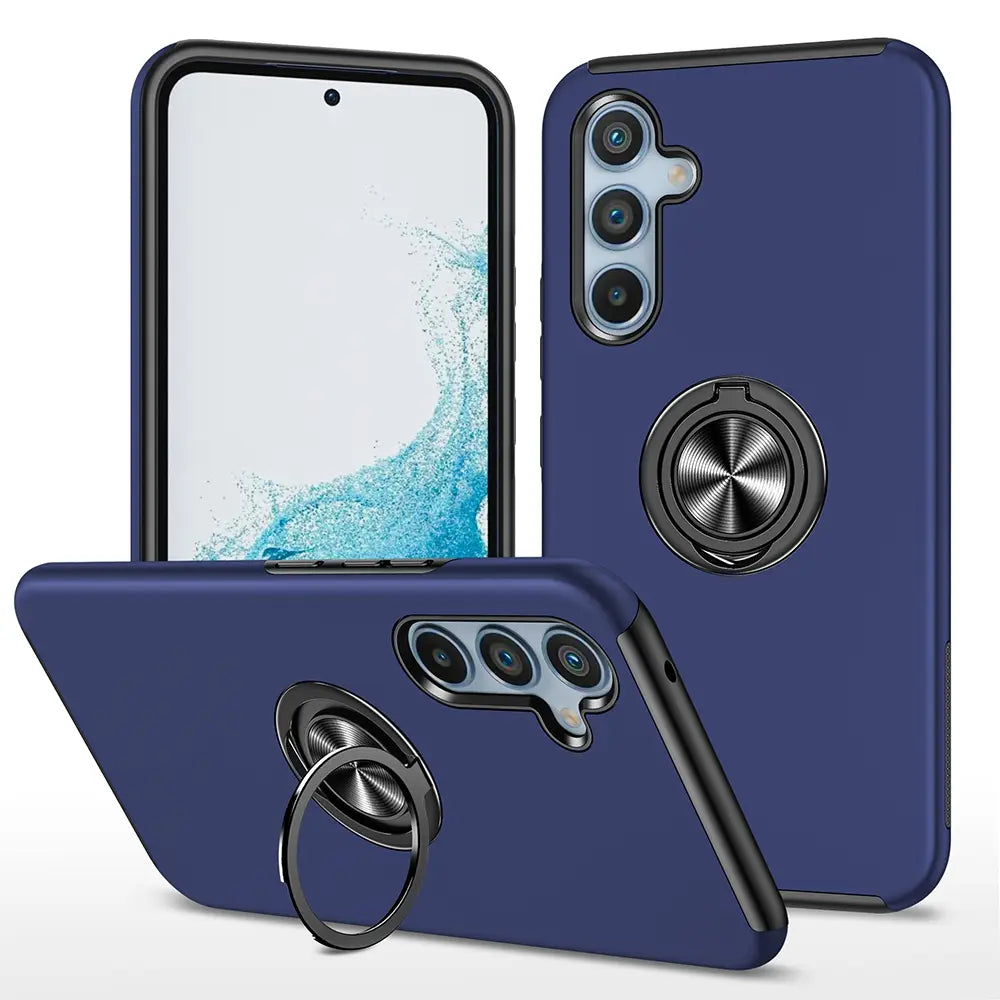Magnetic Ring Holder Shockproof Cover Case for Samsung Galaxy A34 5G A346-Black