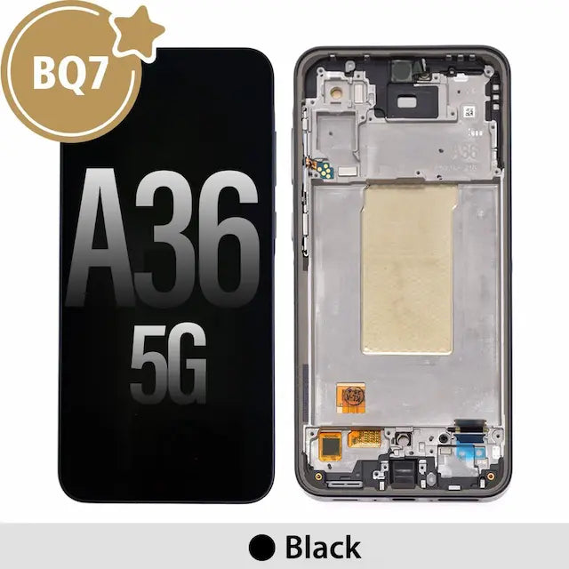 Samsung Galaxy A36 5G A366B BQ7 OLED Assembly Replacement with Frame-Black